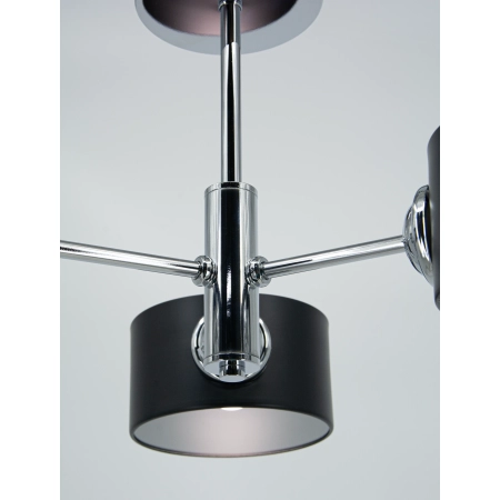Lampa sufitowa chromowana z trzema czarnymi kloszami 2209/3A 8C z serii SOPHIA - Lampy Elem